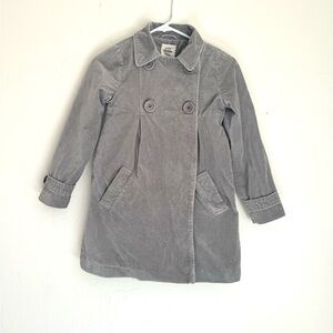 Mini Boden Classic Velvet Cotton Gray Pea Coat for Kids